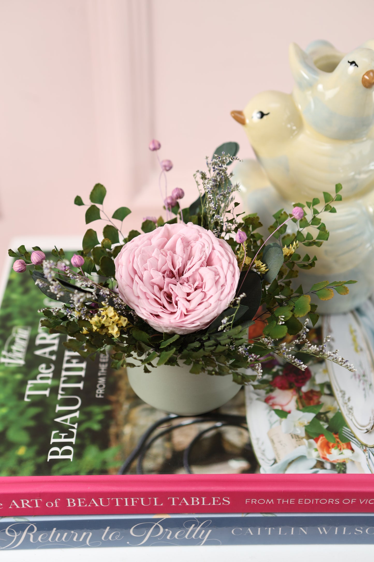 Kendall Votivo 2" Garden Rose Premium & Follaje MD24