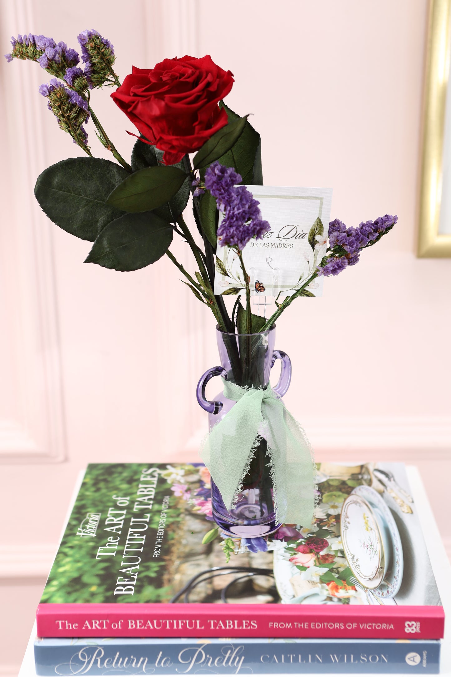 Denia Budvase 4" Solitario Rosa Premium Red One MD24