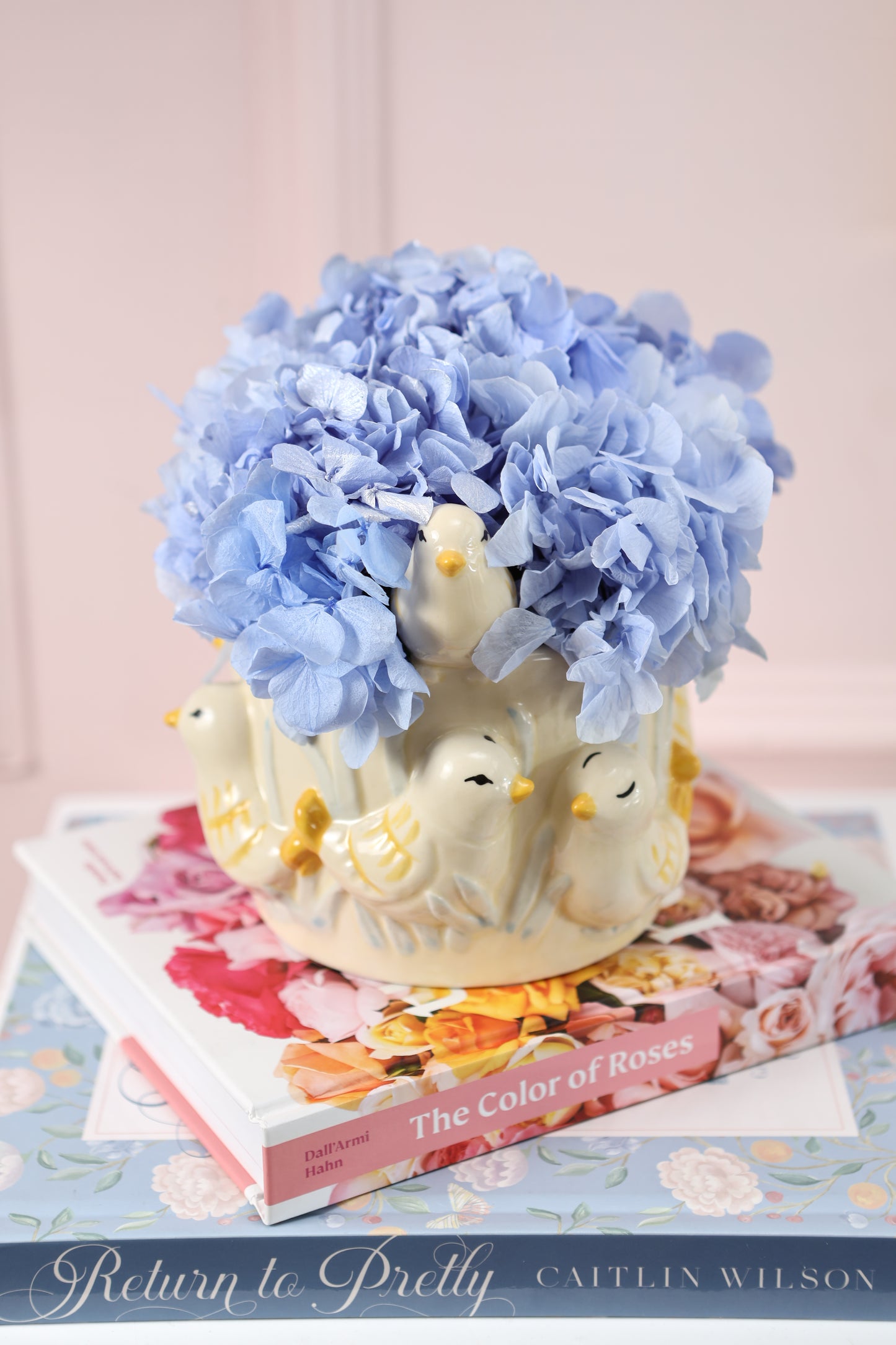 Sweet Tweets Vase 4" Puchero Hortensias Cool Lavender
