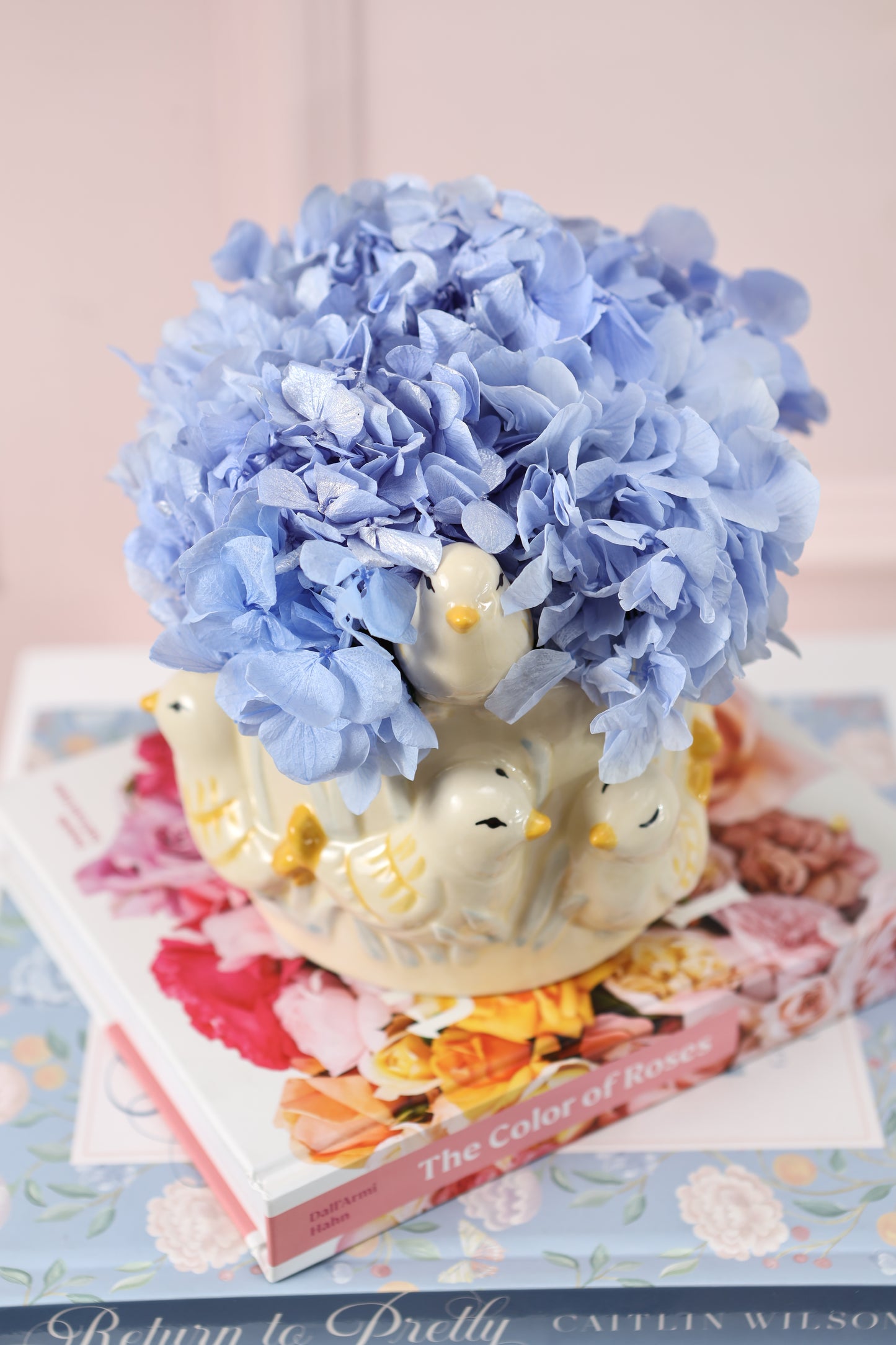 Sweet Tweets Vase 4" Puchero Hortensias Cool Lavender