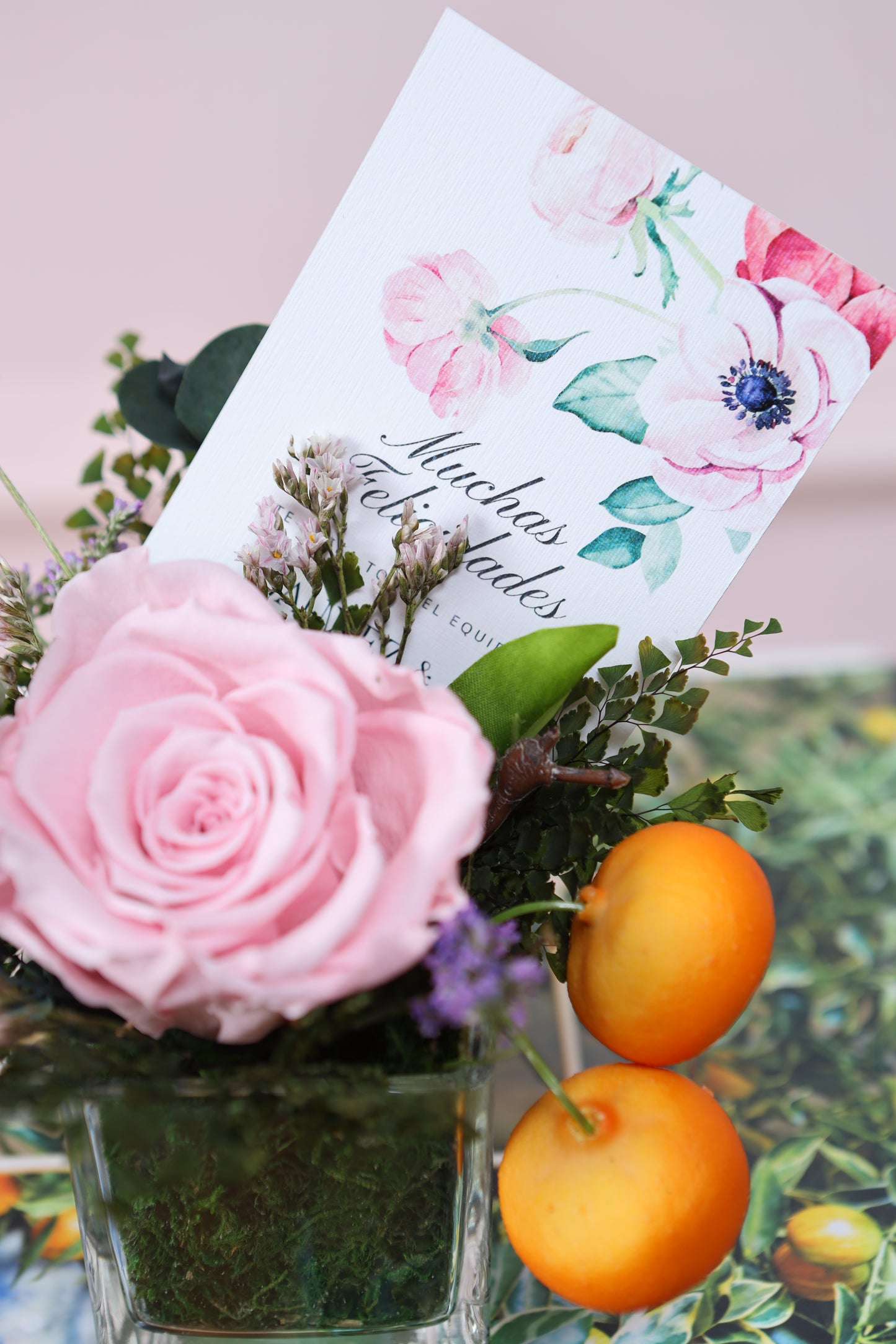 Votivo 2" Rosa Premium & Follaje SPG24