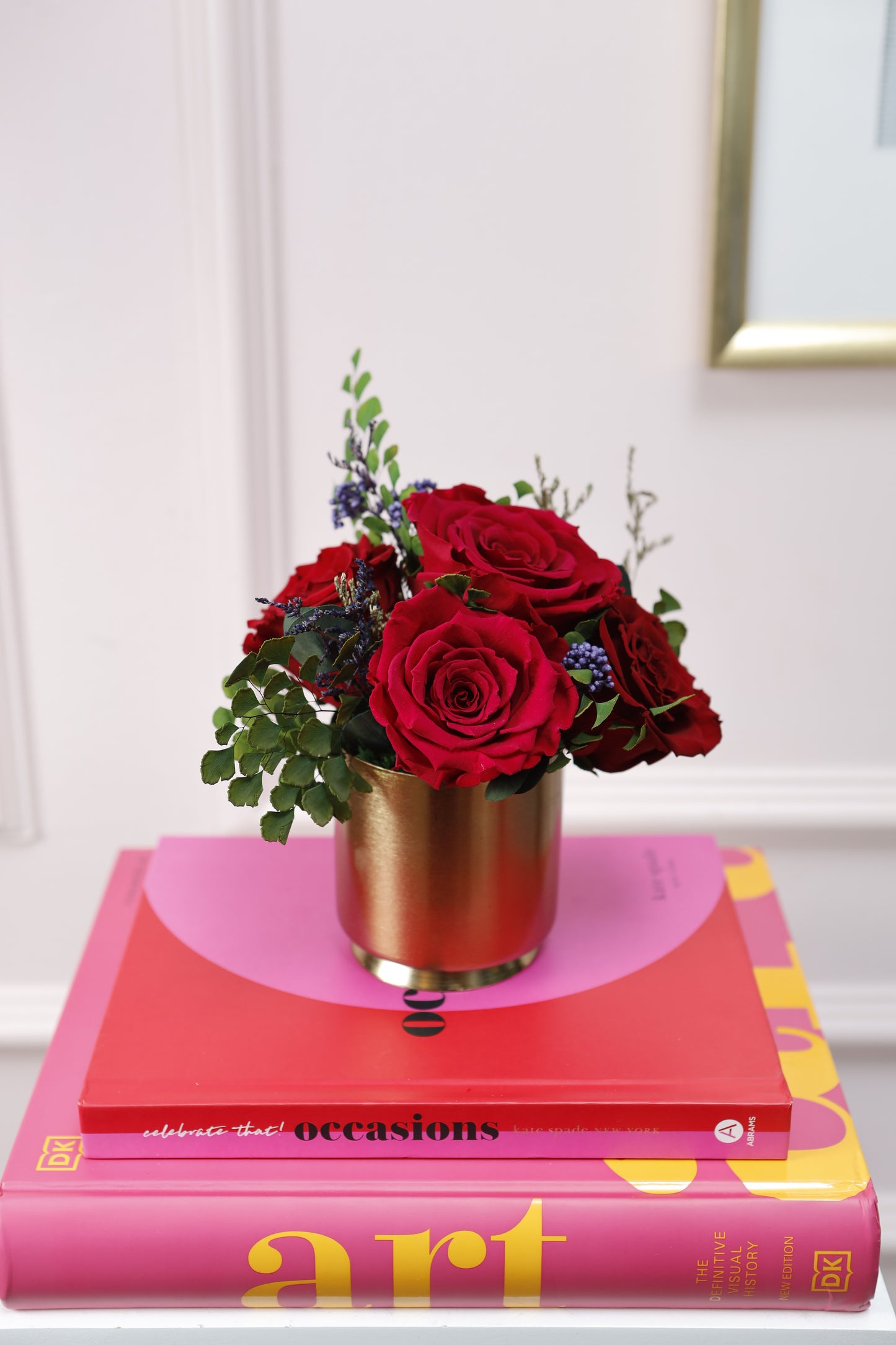 Soleil Vase 4" Puchero 5 Rosas Premium Red One Burgundy