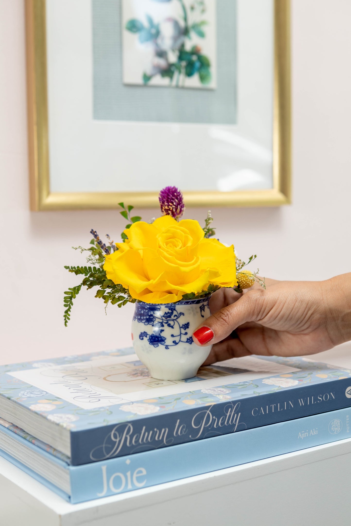 Votivo 2" Chinoiserie Rosa Premium & Follaje