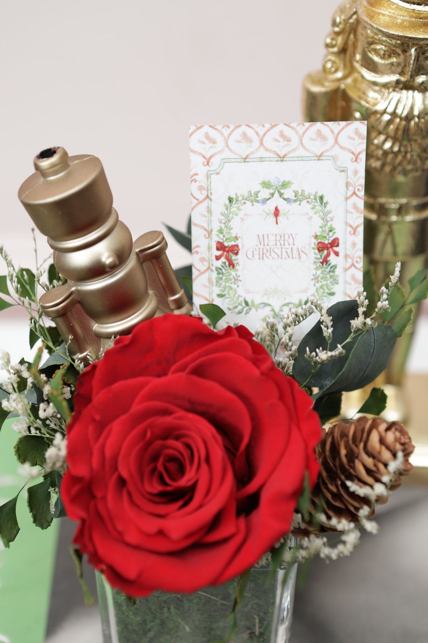 Votivo 2" Rosa Premium & Follaje