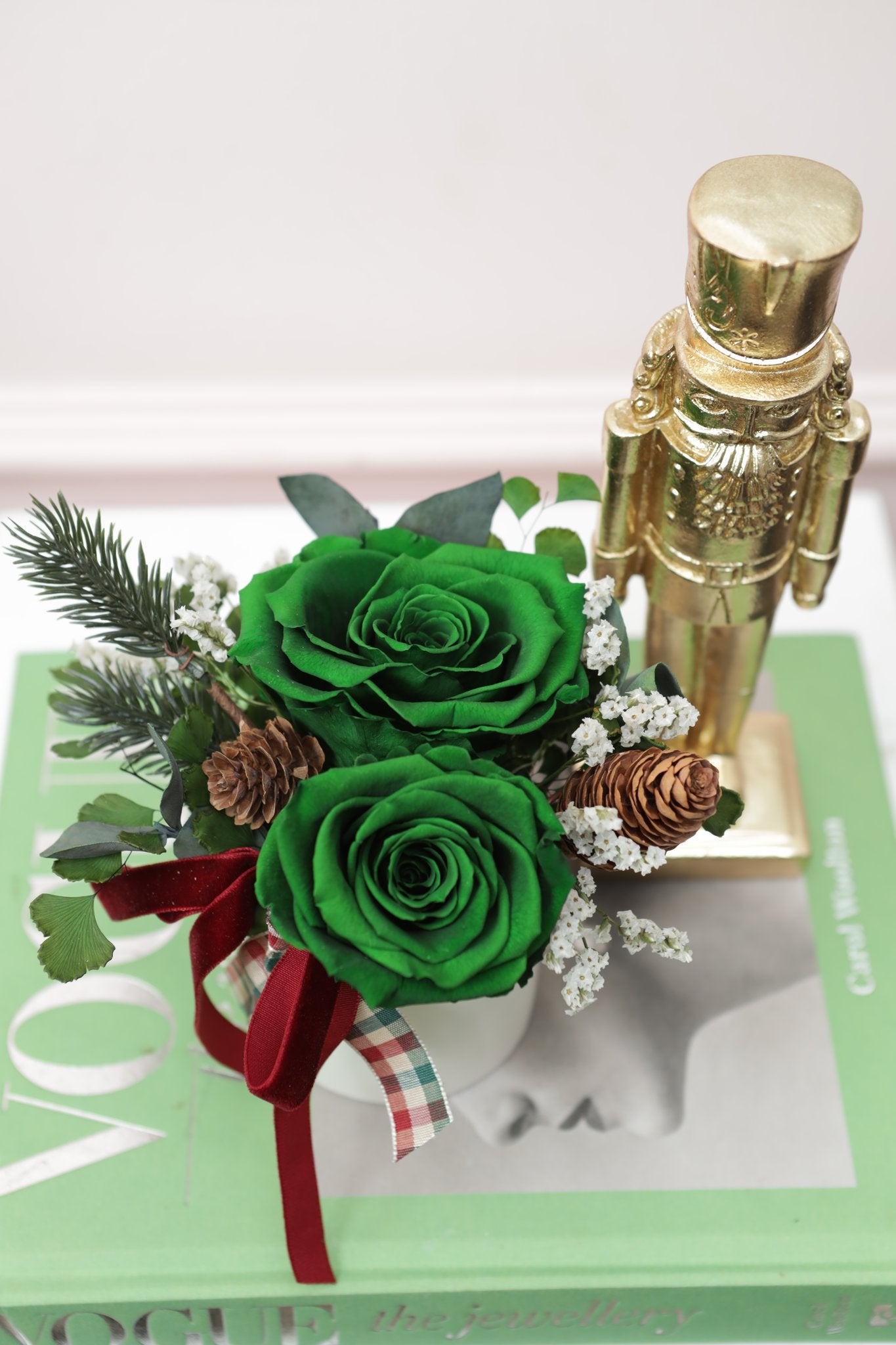 Kendall 3" Dúo Mixto Rosas Rojo Navidad