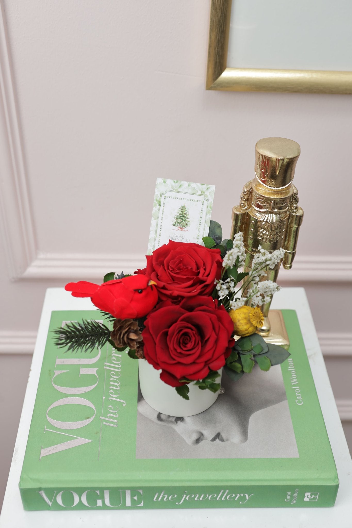 Kendall 3" Dúo Mixto Rosas Rojo Navidad