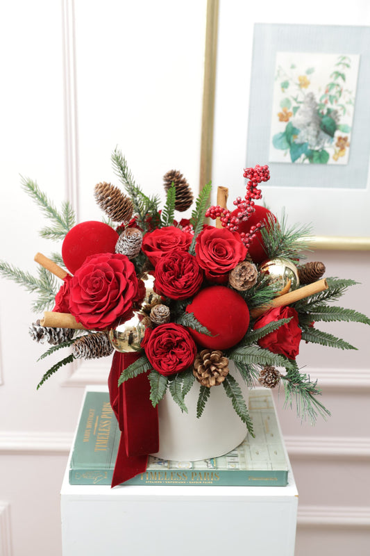 Kendall Vase 6" Puchero Rosas Rojo Navidad NVD25