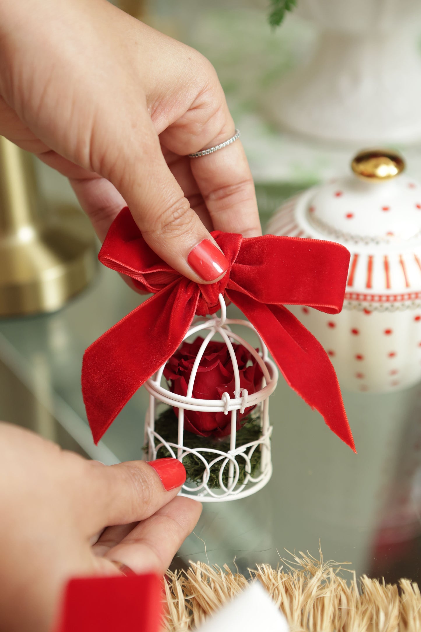 Mini Bird Cage Rosa Clásica o de Jardín Small