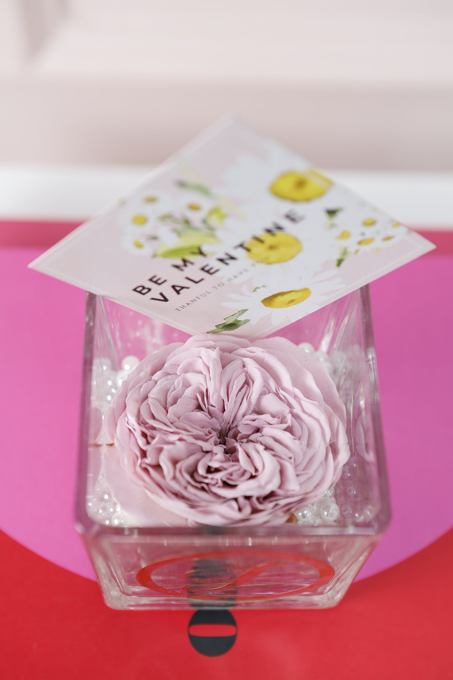 Signature Almond Favor 3" Garden Rose Premium Rosado Pastel