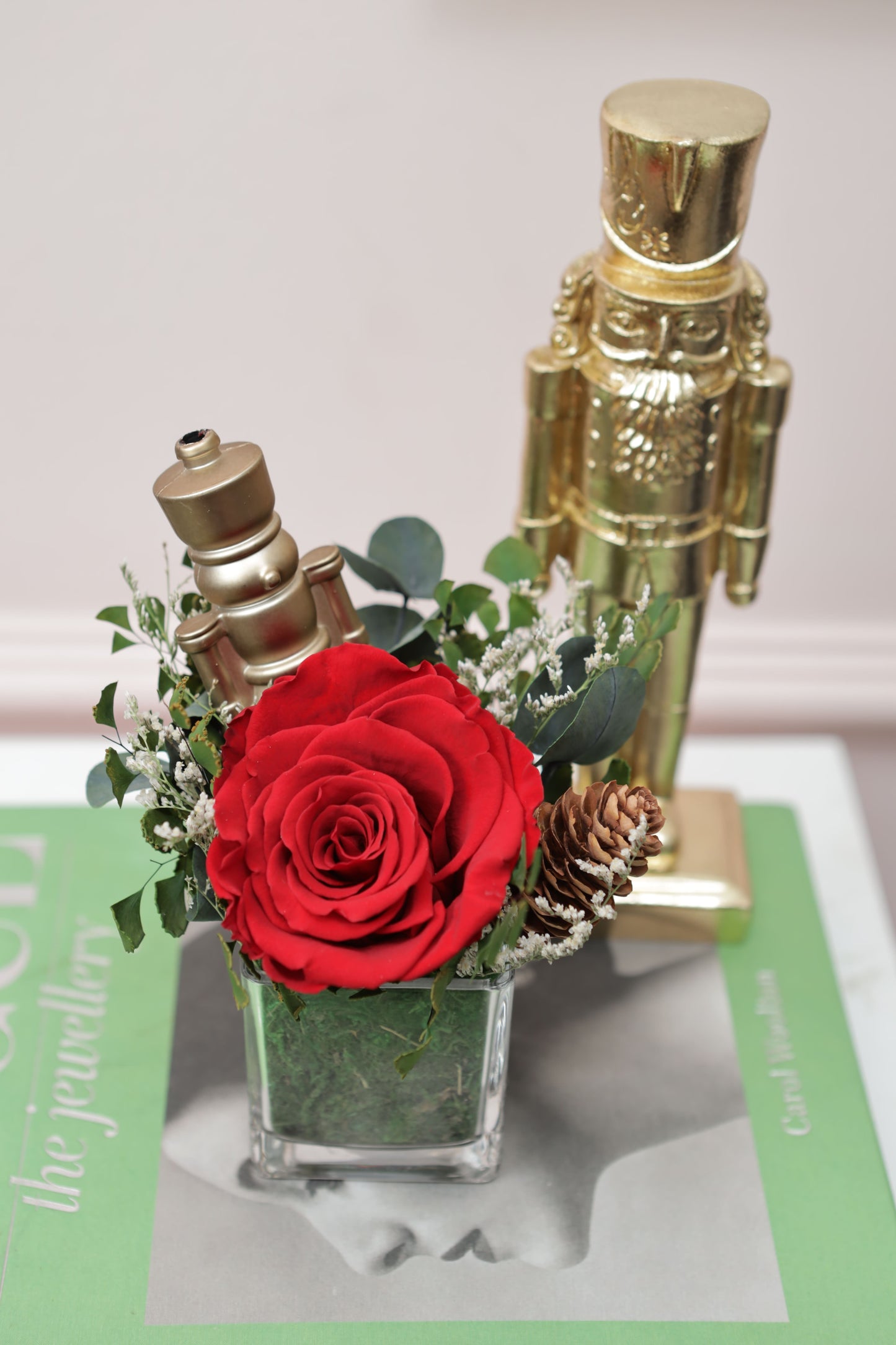 Votivo 2" Rosa Premium & Follaje